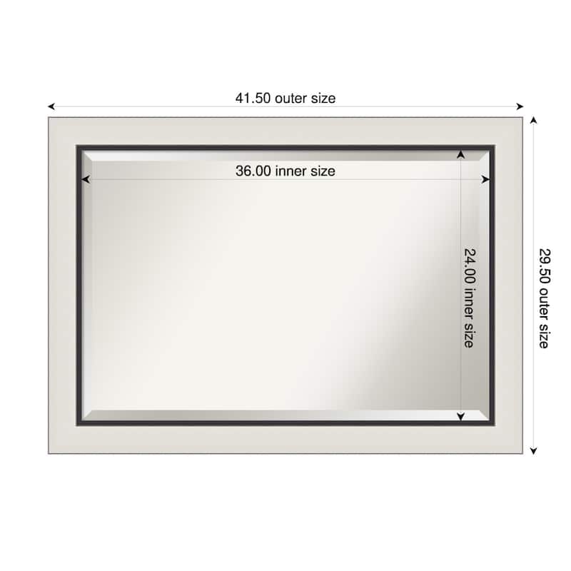 Ellie Beveled Framed Wall Mirror - 42 x 30 in - Ellie Silver Black
