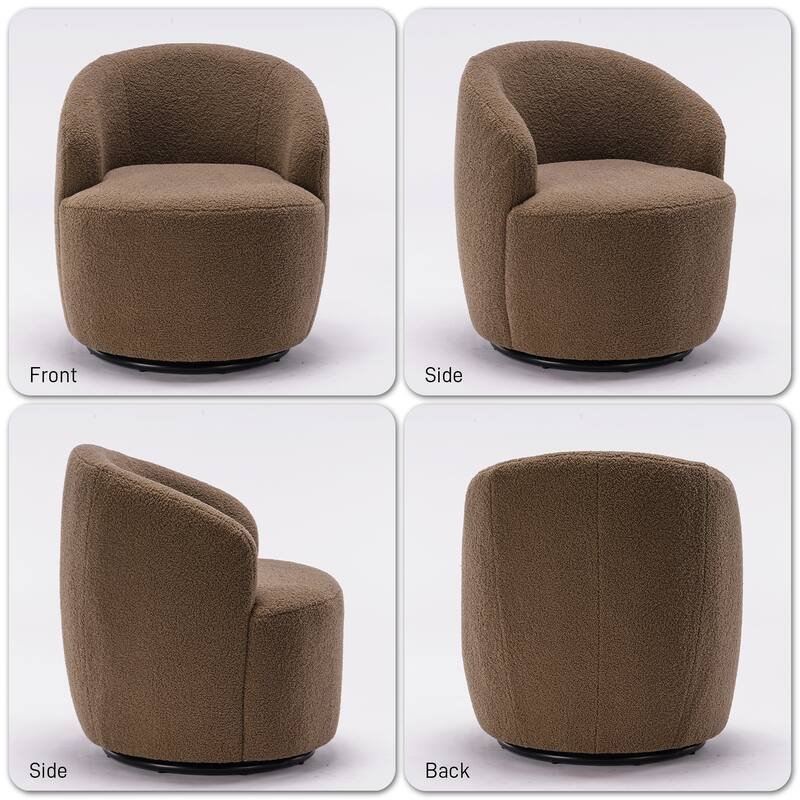 Ouyessir Modern Teddy Upholstered Swivel Barrel Chair(Set of 2)