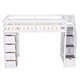 preview thumbnail 10 of 28, Twin size Loft Bed with Storage Drawers, Shelves and Stairs, White