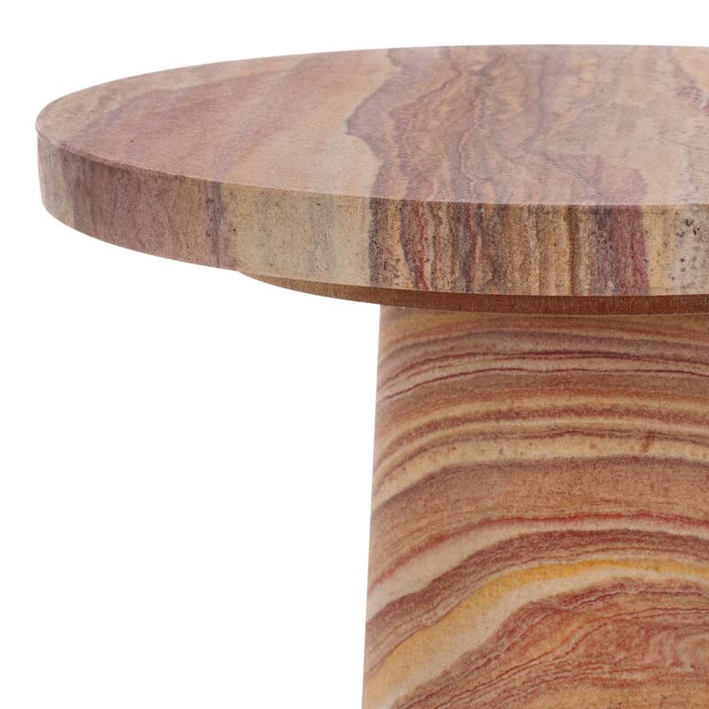 SAFAVIEH Couture Valentia Round Marble Accent Table - 10" W x 10" D x 18" H