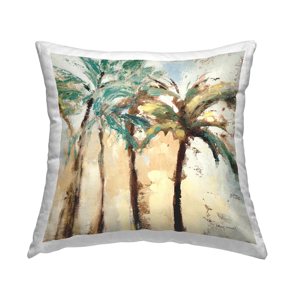 Stupell Rustic Brushed Palm Trees Decorative Printed Throw Pillow Design by Lanie Loreth
