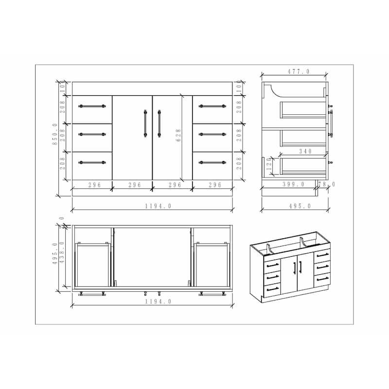 Eliza 48'' Freestanding Vanity with Single Sink