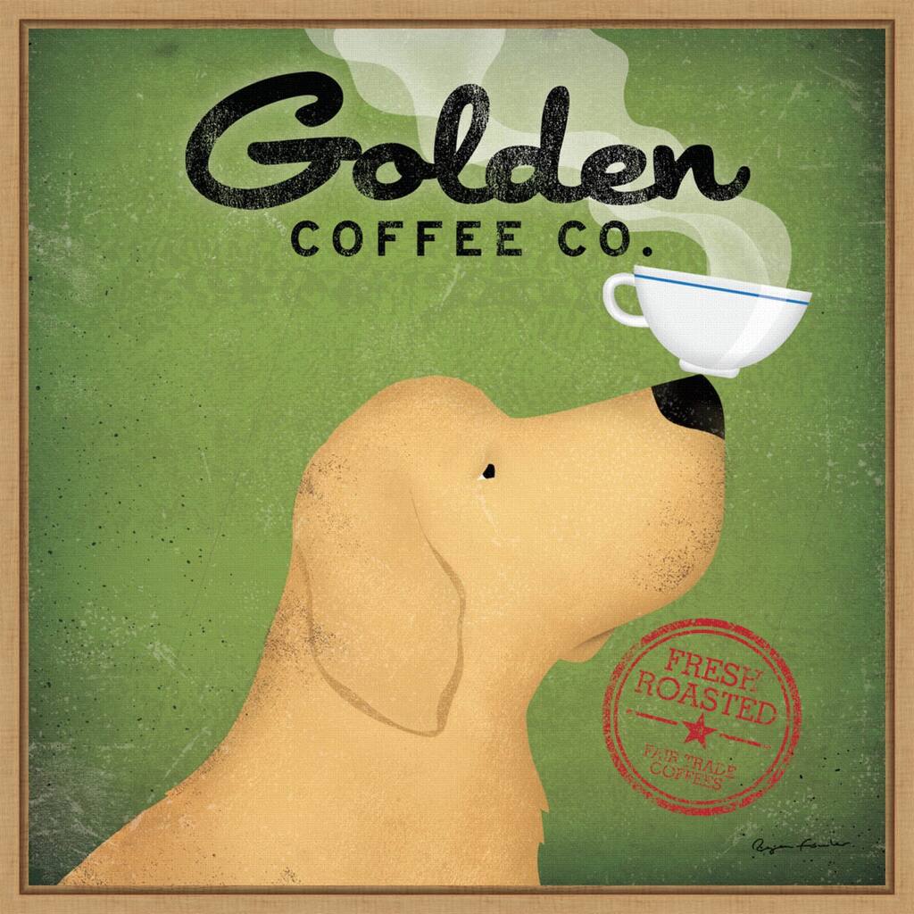 Canvas Art Framed 'Golden Dog Coffee Co' by Ryan Fowler
