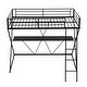 preview thumbnail 11 of 9, Twin Metal Loft Bed with Desk & Guardrails - Industrial Style with Safety