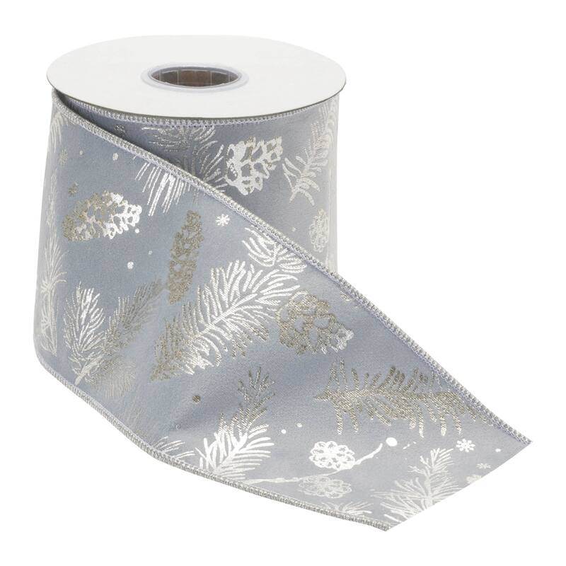 Pine and Pinecone Print Wired Ribbon (Set of 2) - N/A