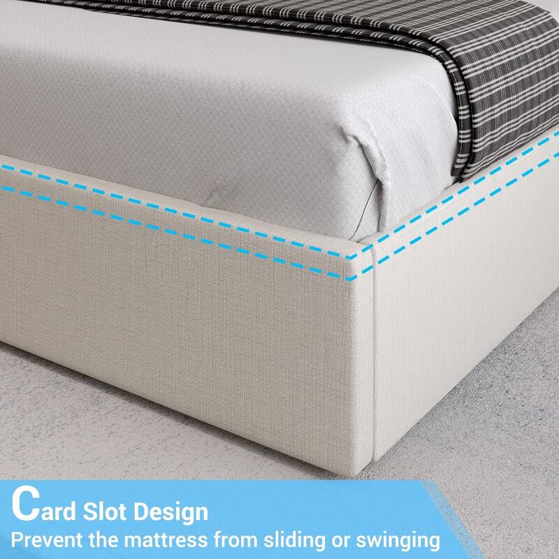 Bed Frame with 4 Storage Drawers1 USB /Type-C Charging Station