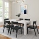preview thumbnail 18 of 23, Modern 72-inch Rectangle Dining Table Set with 6 Chairs White Wirebrush/Black