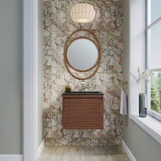 James Martin Vanities Mantova 23.6" Single Vanity Cabinet, Mid-Century Walnut