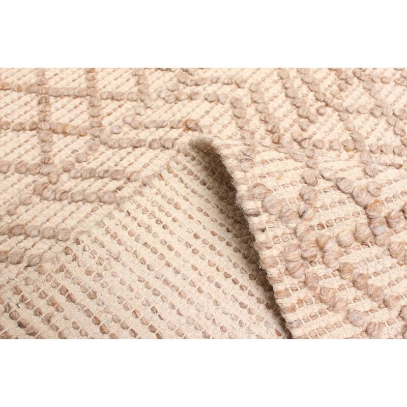 ECARPETGALLERY Braid weave Sienna Tan Wool Rug - 5'2 x 7'6