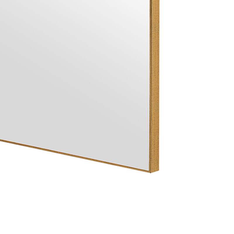 Rectangular Shape Thin Polystyrene Frame Long Mirror, Gold
