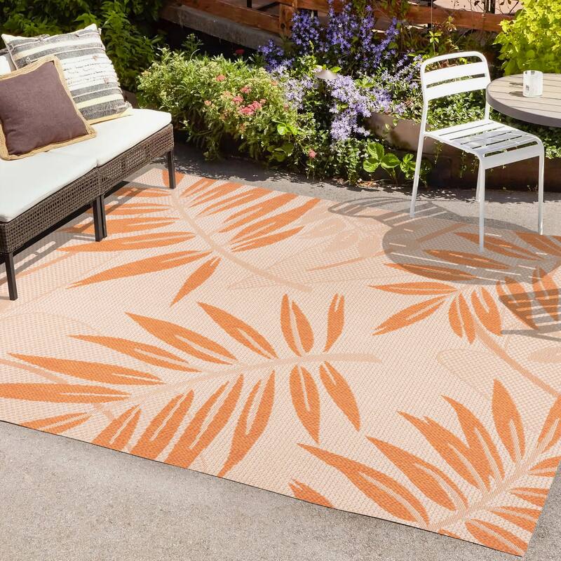 JONATHAN Y Bahamas Tropical Palm Leaf Indoor/Outdoor Area Rug