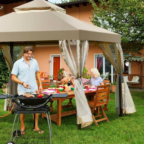 Shop Costway Outdoor 2 Tier 10 X10 Gazebo Canopy Shelter Awning
