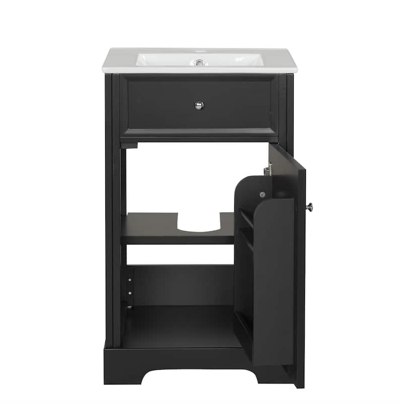 GDFStudio - Charlotte Modern Bathroom Vanity with Sink and Functional Storage Cabinet