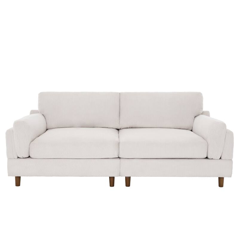 Modern 90" inch Sofa Comfy Corduroy Deep Seats Sofa