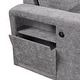 preview thumbnail 53 of 58, L Shaped Polyester Sectional Sofa with USB Ports and Cup Holders