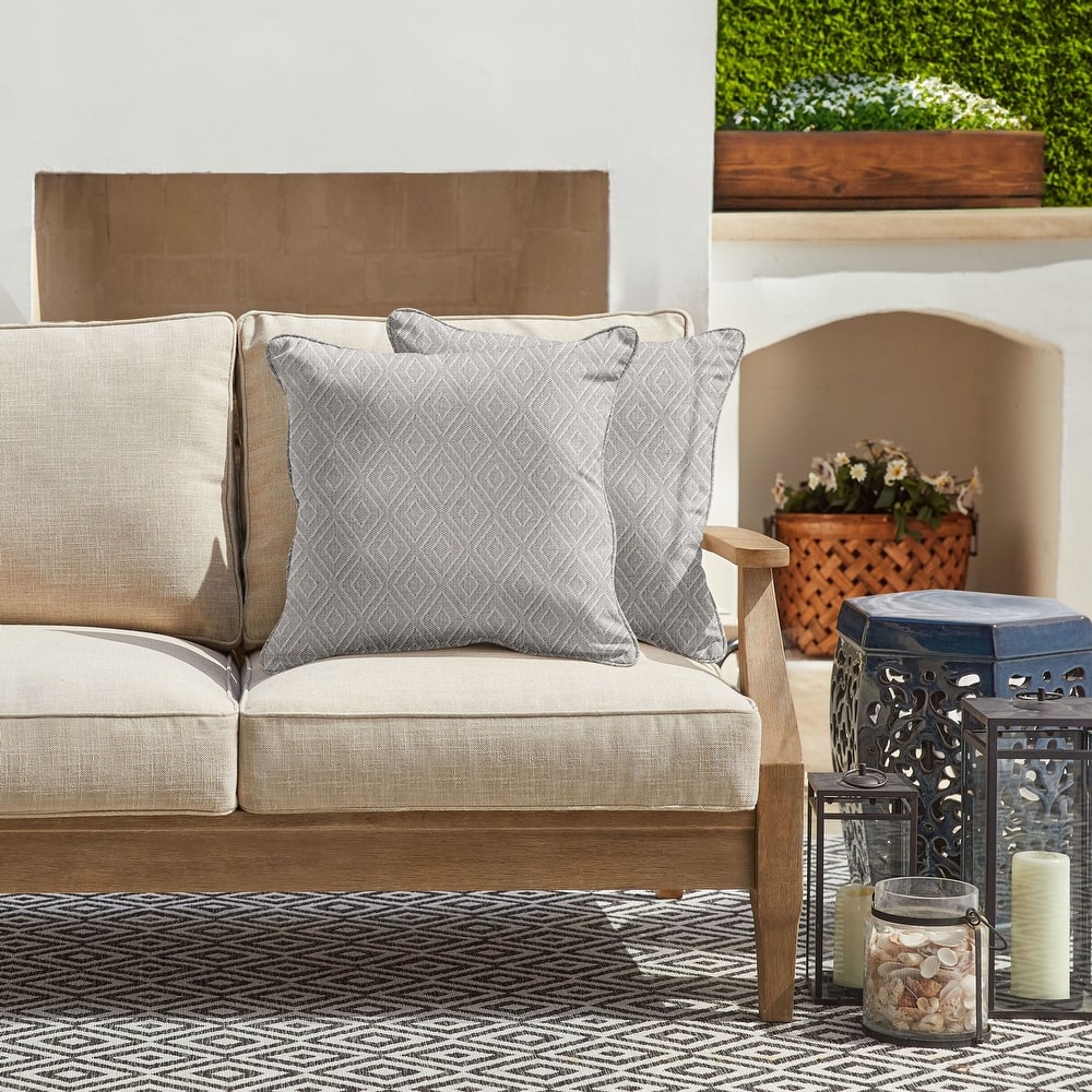 Sorra Home Sunbrella Outdoor Corded Pillow Set of 2