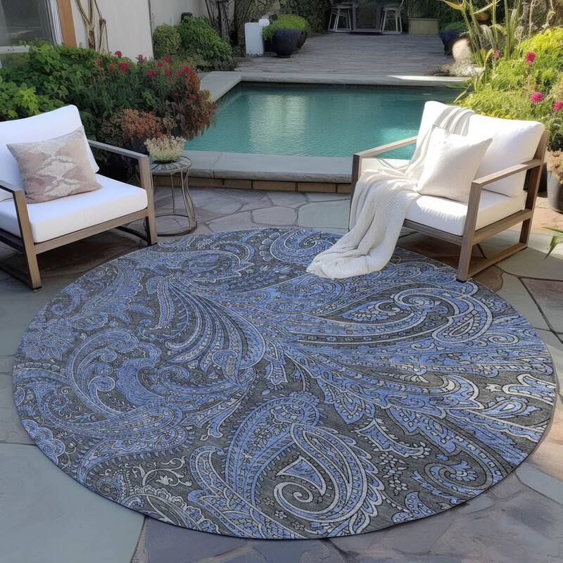 Machine Washable Indoor/ Outdoor Chantille Traditional Paisley Rug