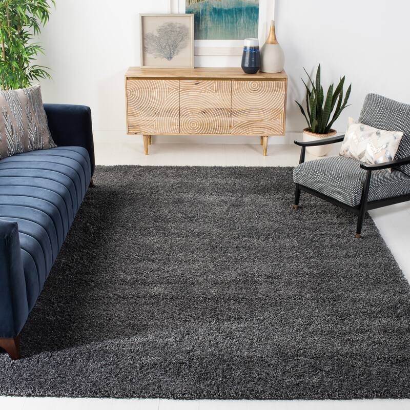 SAFAVIEH California Shag Izat 2-inch Thick Rug - 3' x 3' Round - White