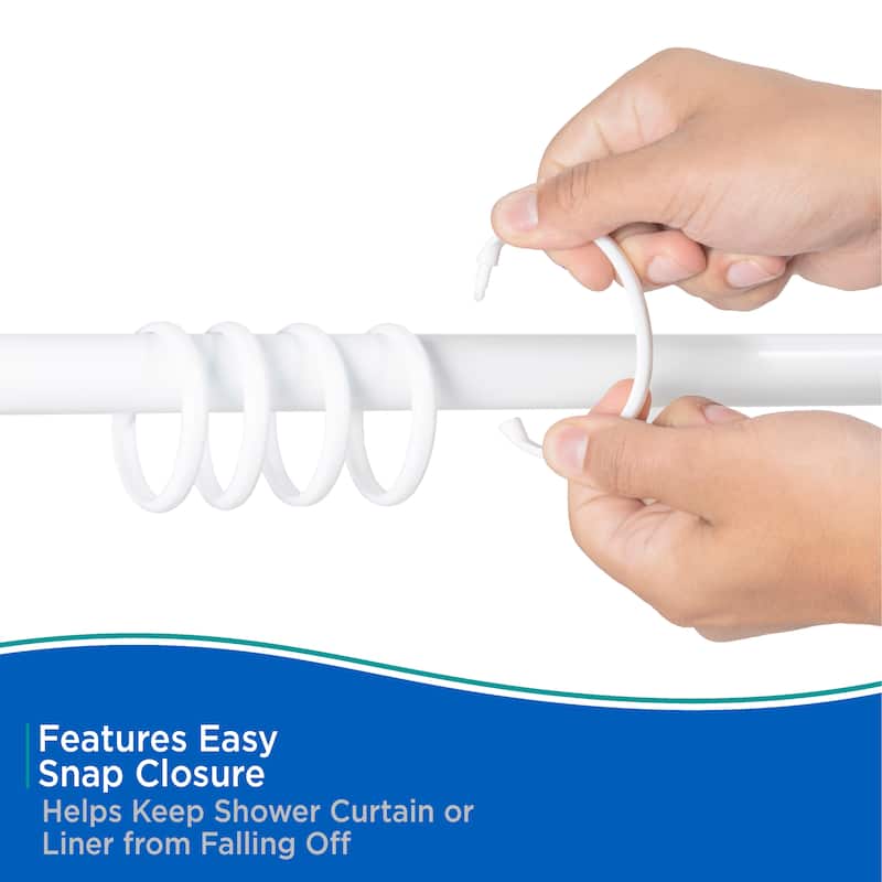 Kenney Smooth Shower Curtain Rings, Set of 12
