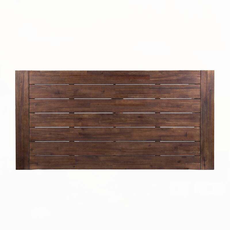 Outdoor Dark Brown Sandblast Finish Acacia Wood Dining Table