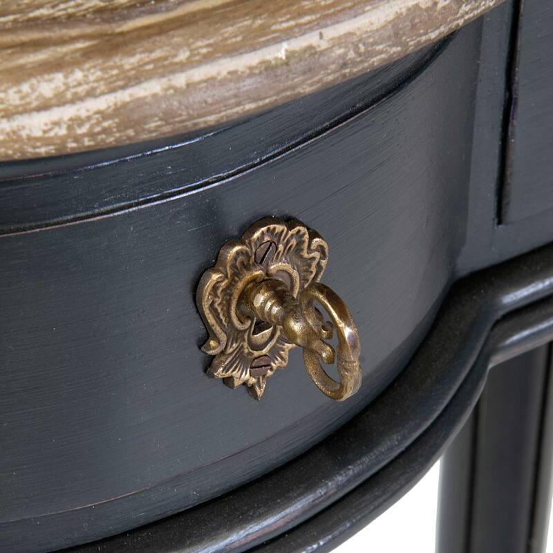 Painted Wood Console End Table With Natural Top by East at Main