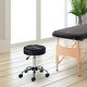 preview thumbnail 11 of 14, HOMCOM Round Vanity Stool with Height Adjustable Lift, Luxury Style Upholstery and Swivel Seat and Wheels - 13.75"x13.75"x24"
