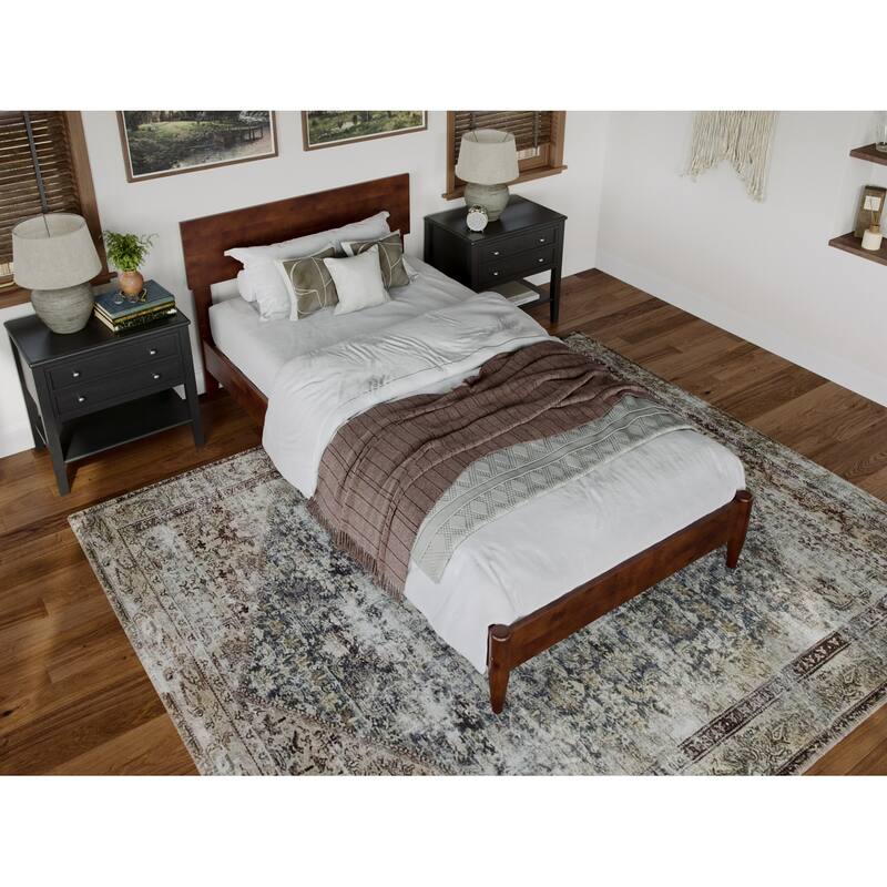 Aria Solid Wood Modern Low Profile Platform Bed
