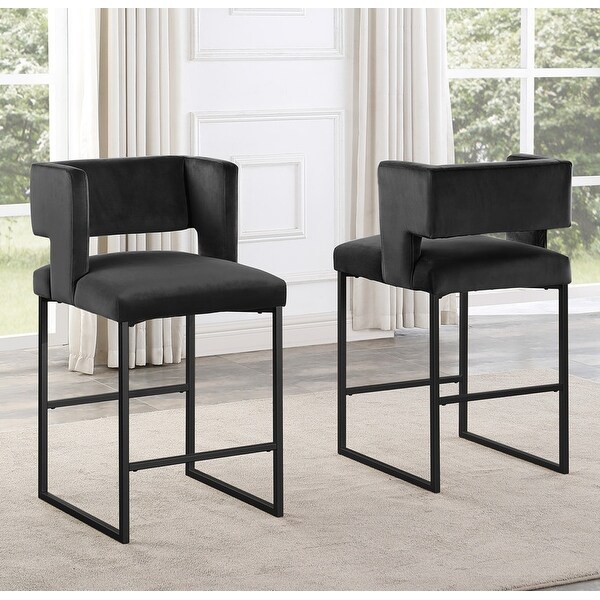 Best Master Furniture Mitzi Velvet Counter Height Stool Set of 2 On Sale Bed Bath Beyond 37120550