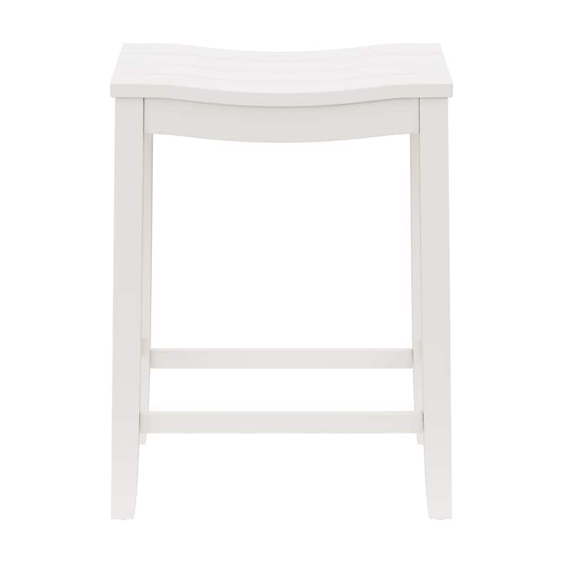 Hillsdale Fiddler Wood Backless Counter Height Stool, White