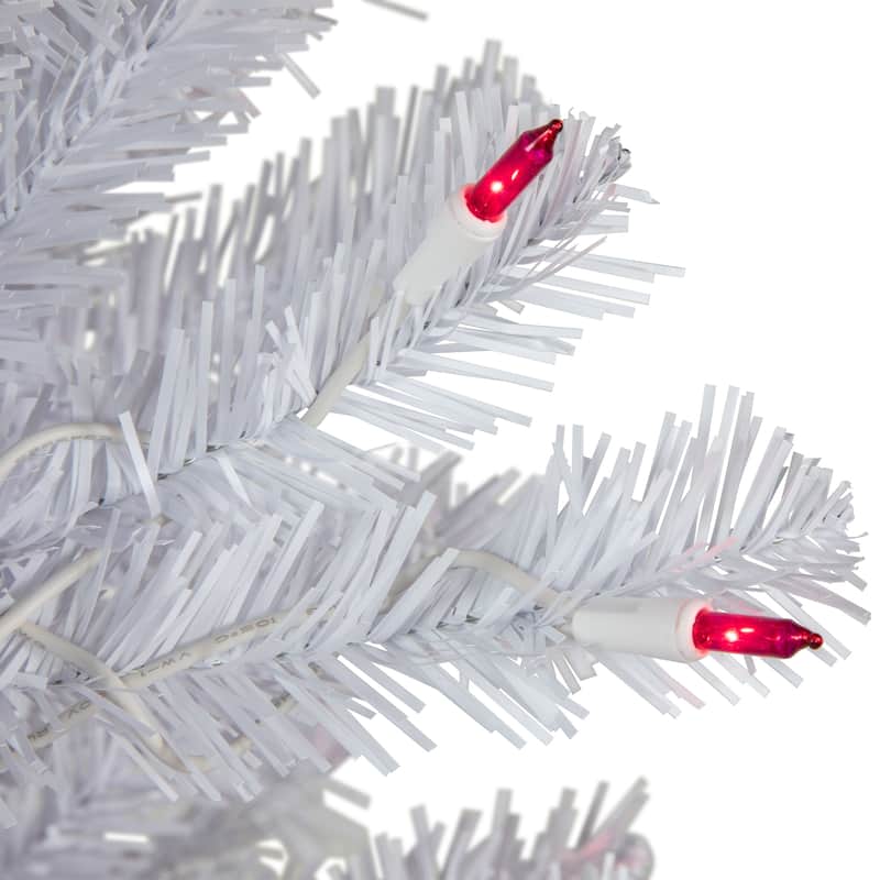 6.5' Pre-Lit Slim Geneva White Spruce Artificial Christmas Tree
