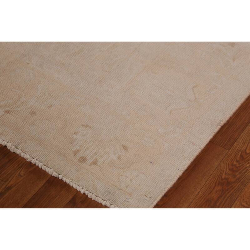 Hand Knotted Oriental 100% Wool Carpet Traditional Medallion Peach Tabriz Area Rug - 11' 1'' X 7' 6''