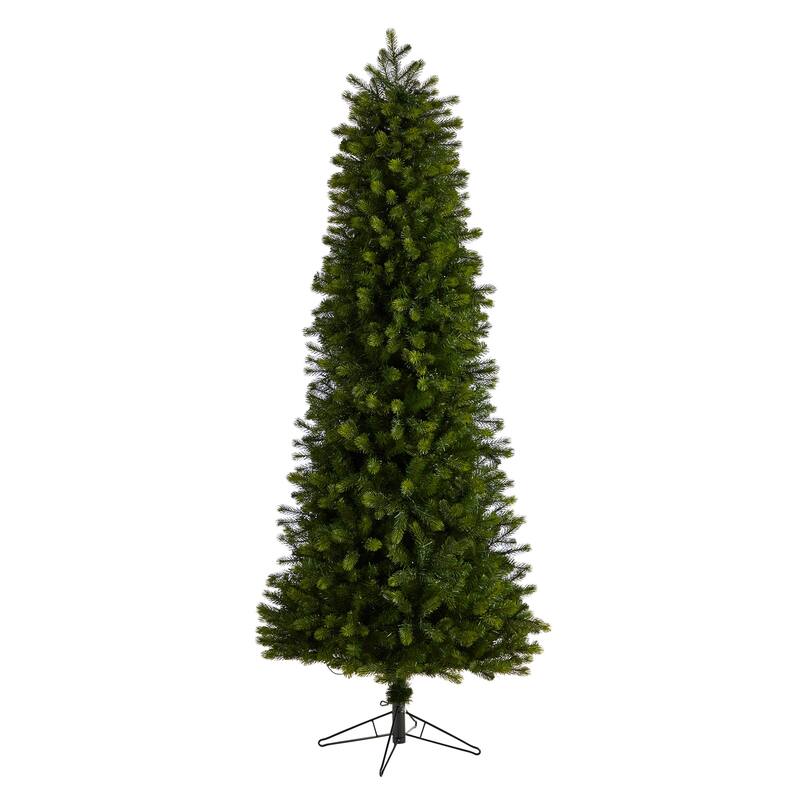 7.5ft. Slim Mountain Spruce Artificial Christmas Tree with 600 Warm White Micro LED Lights & Remote - Stunning Tall Display