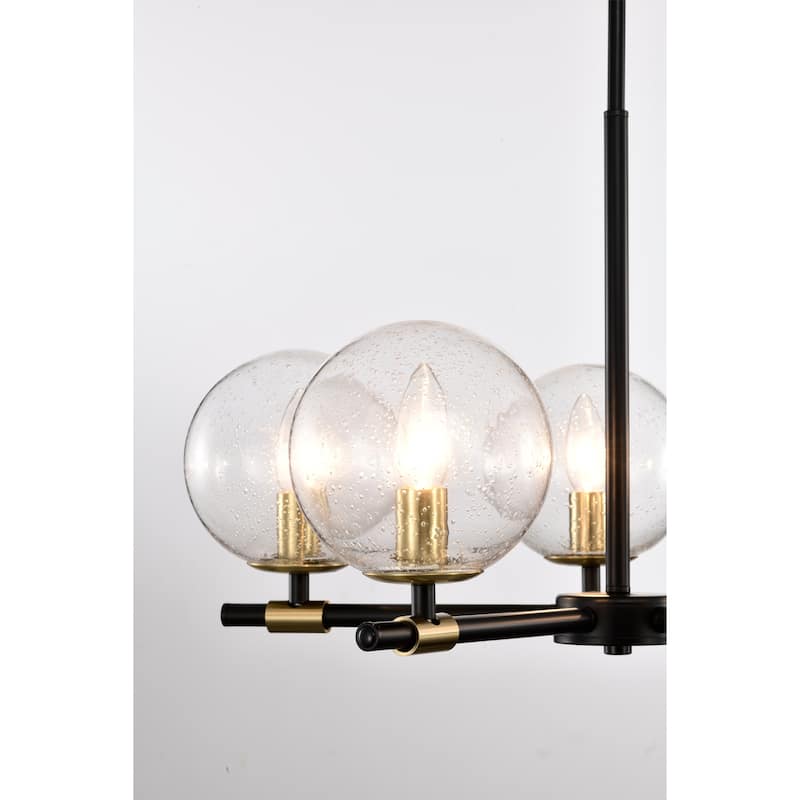 Shauna 22 Inch Modern Orb Glass Chendelier 5 Light - N/A