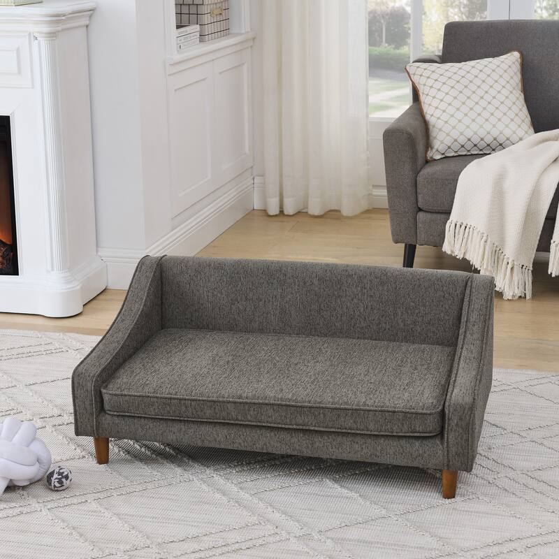 Durable Elevated Dog Sofa Bed,Pet sofa with modern irregular armrest design,Comfortable soft dog sofa
