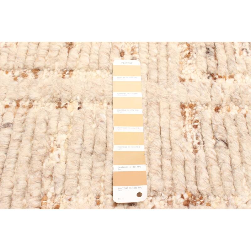 ECARPETGALLERY Hand-knotted Tangier Beige Wool Rug - 5'3 x 7'10