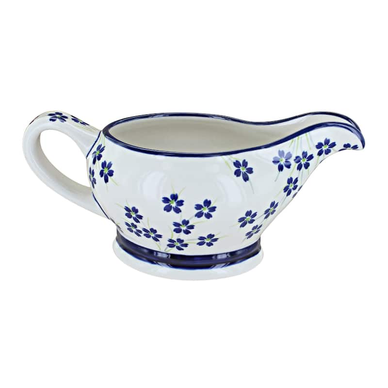 Blue Rose Polish Pottery 1258 Zaklady Gravy Boat