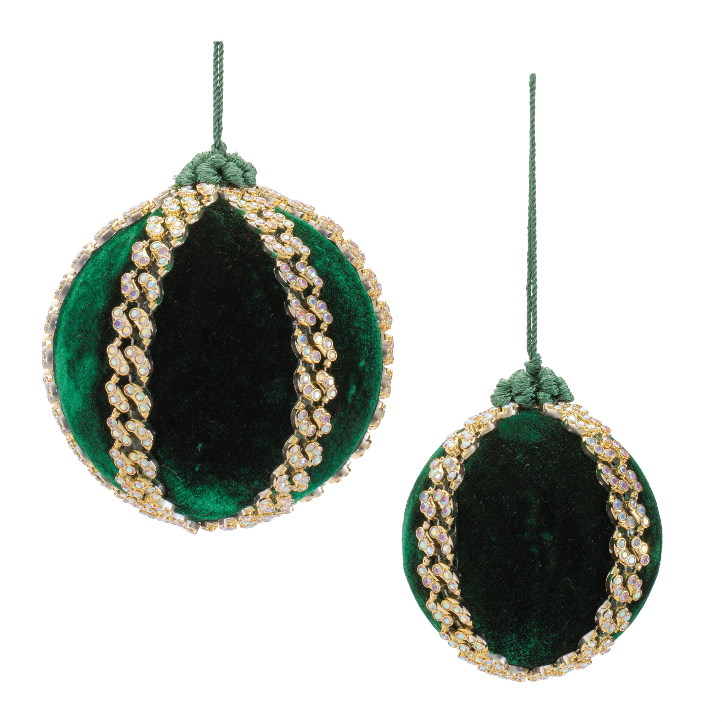 Shimmer Ball Ornaments (Set of 4) - 3" & 4" Plastic/Polyester Christmas Decorations