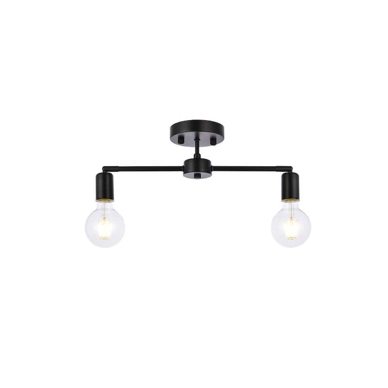 Ezra 2 Light Flush Mount - 4.7 Inch - Black