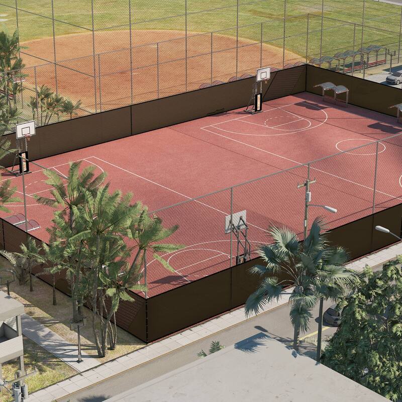 ColourTreeUSA 25 ft. Length Fence Privacy Screen Windscreen Cover Fabric Shade Tarp Netting Mesh Cloth Commercial Grade 170 GSM