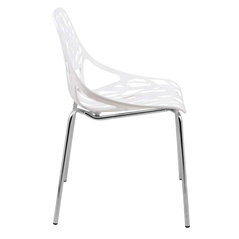 Stackable Dining Chair with Chrome Legs Side Chair (Set of 2) for Indoor and Outdoor