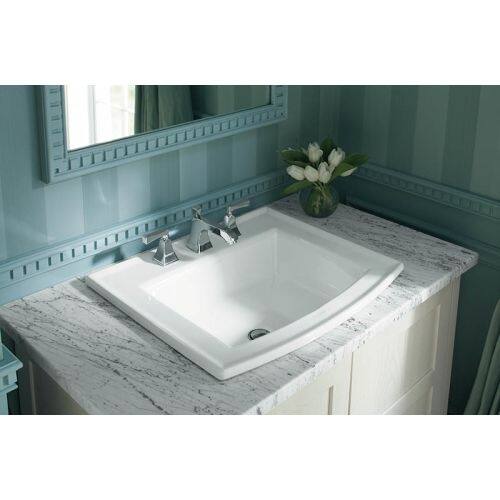 Kohler K 2356 8 Archer 22 5 8 Drop In Bathroom Sink With 3 Holes Drilled And Overflow Overstock 16296173