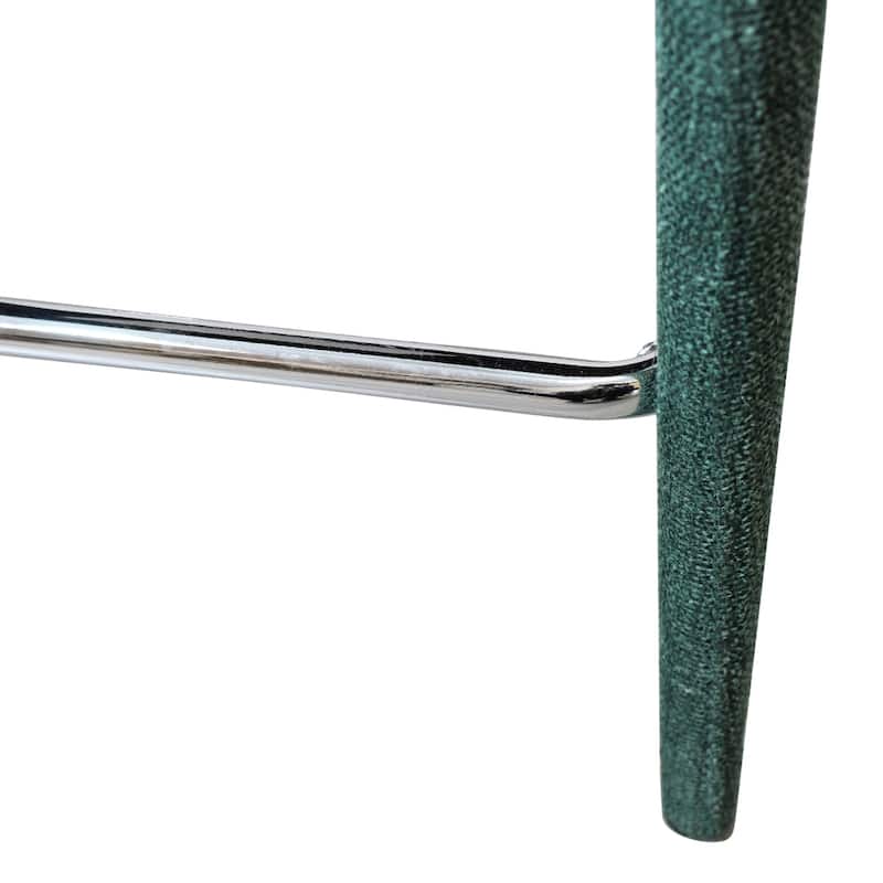 Modern Counter Height Bar Stool with Arms 25-Inch Low Back Upholstered Fabric Seat Metal Frame - 22" x 21" x 35"