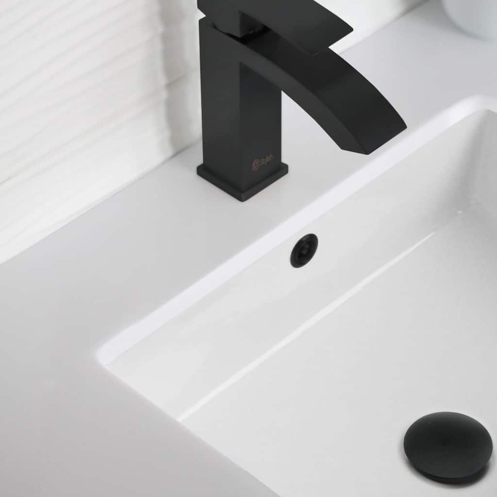 STYLISH Porcelain Rectangular 20 inches Undermount Ceramic Bathroom Sink with Overflow