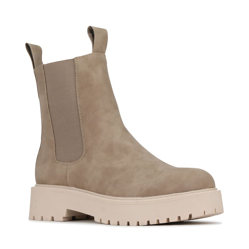 Los Cabos Raina Leather Platform Boot - EU 40/US 9 - Taupe