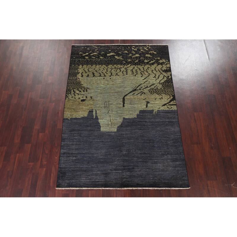 Abstract Design Gabbeh Persian Wool Area Rug Handmade Bedroom Carpet - 5'6" x 8'0"