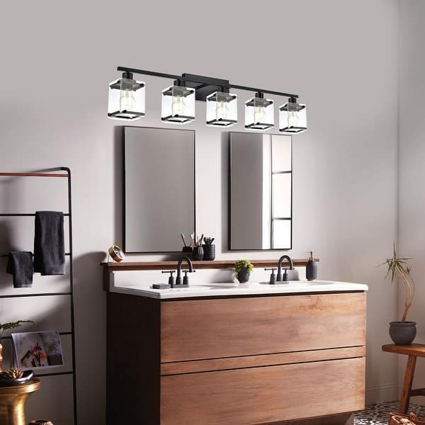 ML Lighting Camellia Vanity Light - 4.75" Wide Single Light In Matte Black With Clear Glass Shade
