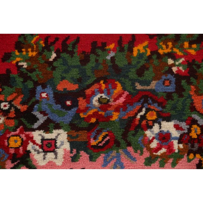 Hand Knotted Oriental 100% Wool Carpet Traditional Floral Pink Bakhtiari Area Rug - 5' 0'' X 3' 8''