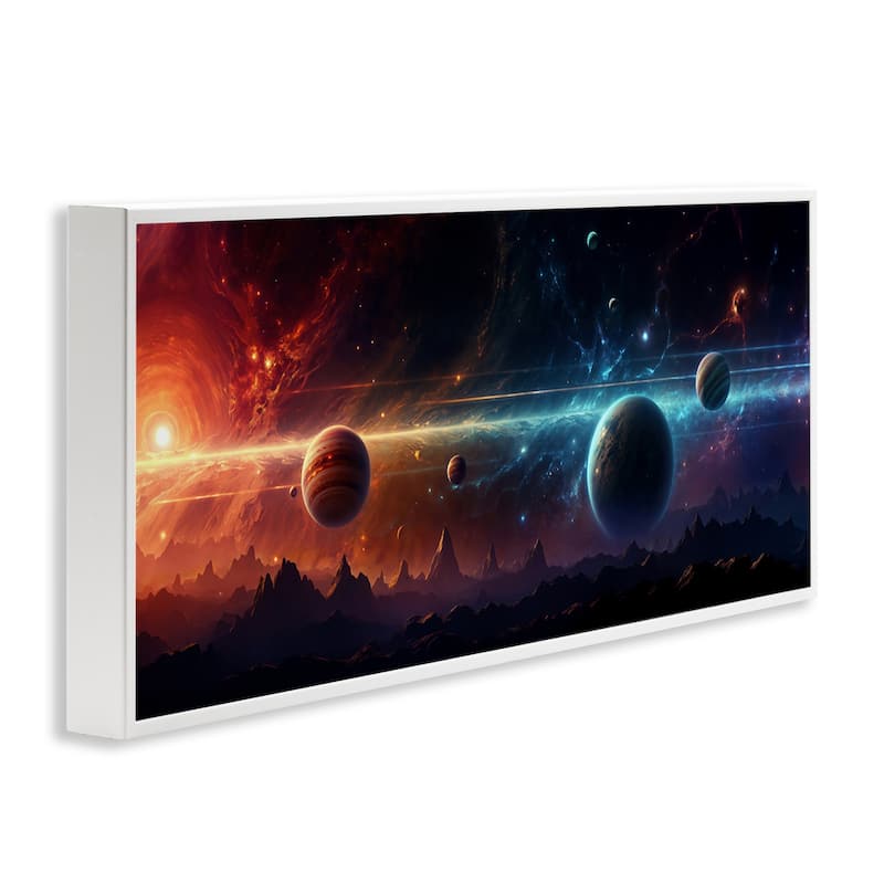 Stupell Surreal Planets over Crags Framed Giclee Art Design By Wumples