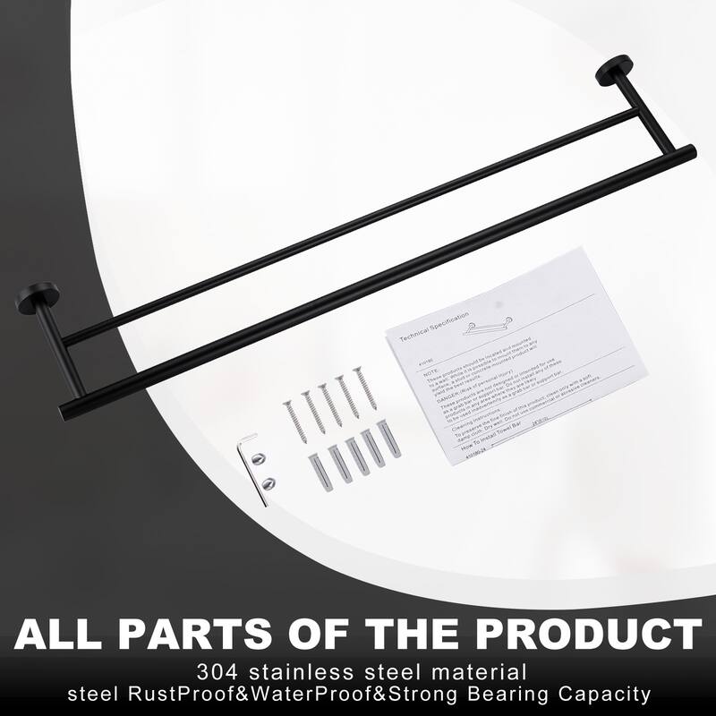 WOWOW Wall Mounted Stainless Steel Double Towel Bar