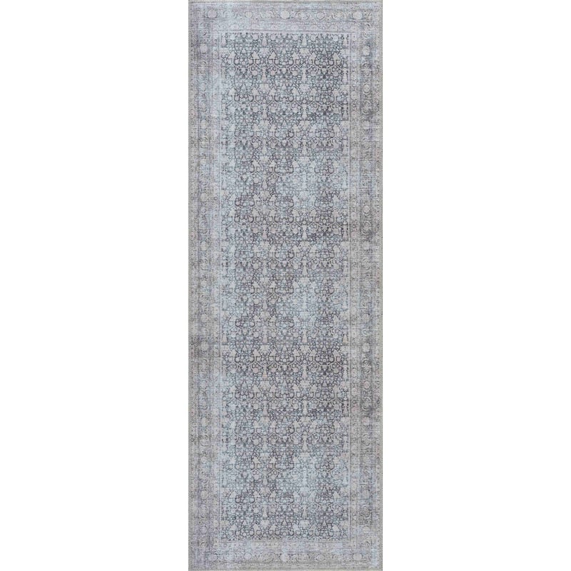 Hauteloom Hedda Living Room, Bedroom Machine Washable Area Rug - Light Gray, Ink, Gray - 2' x 2'11"